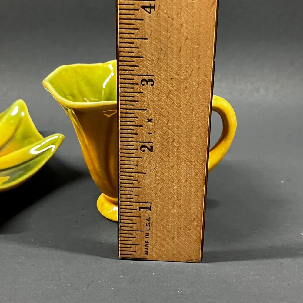 Kipp Ceramics Demitasse Cup Saucer 1947 Yellow Green Vintage Art Pottery